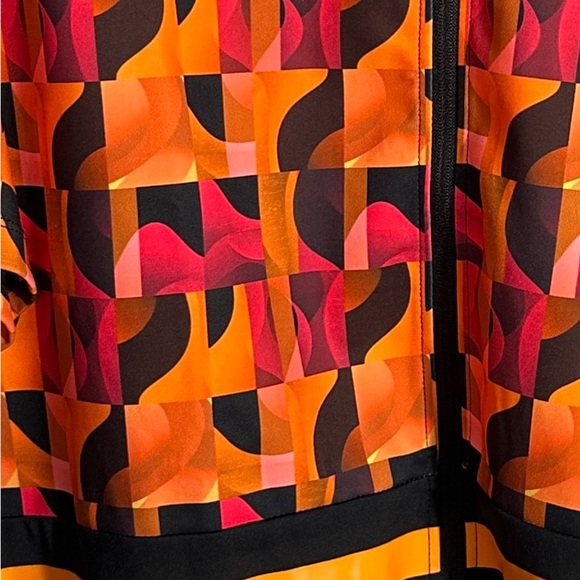 Ulla Popken Neon Graphic Zip Front Back Pocket Stretch Knit Cycling Top 24/26 - Picture 3 of 16